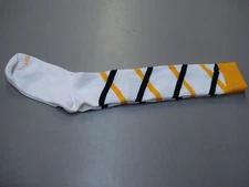 NWOT 1-800 Spike It Volleyball Sock Size Medium White/Yellow/Black 1 Pair #167M