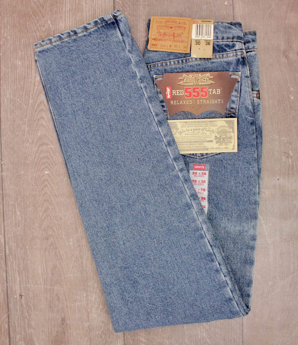 LEVI’S / 90's 201 555 selvedge denim Men's VTG 1990s Levi's 555 Relaxed Fit Straight Leg Jeans Sz 30x36