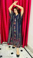 Indian Women cotton Floral Print Kaftan Dress Women for Girls