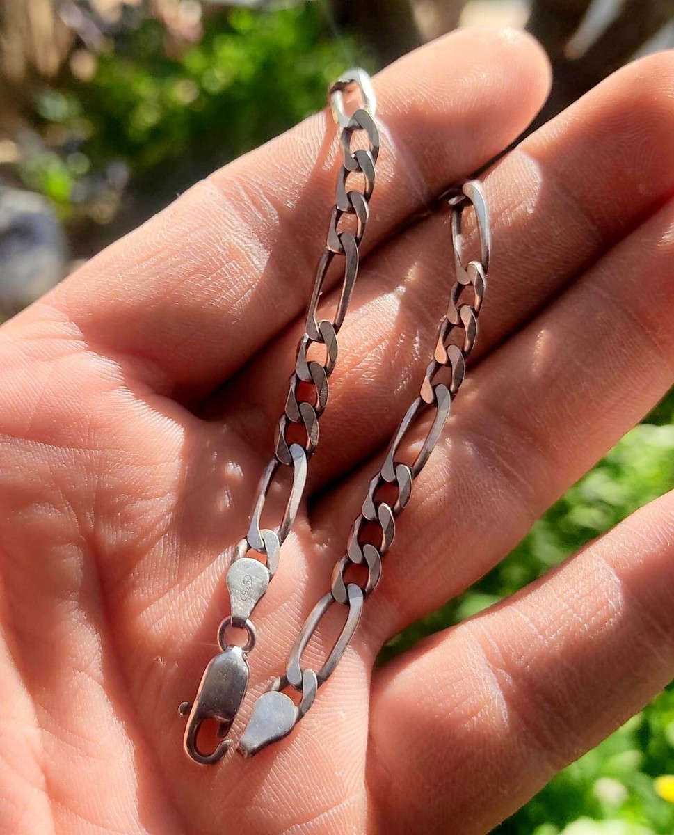 Vintage Silver  chain  Bracelet 925  ブレス Vintage 925 Sterling Silver Men's Male Chain 8
