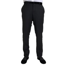 DOLCE & GABBANA Pants Black Silk Men Skinny Dress Trouser IT54/W40/XL RRP 900usd