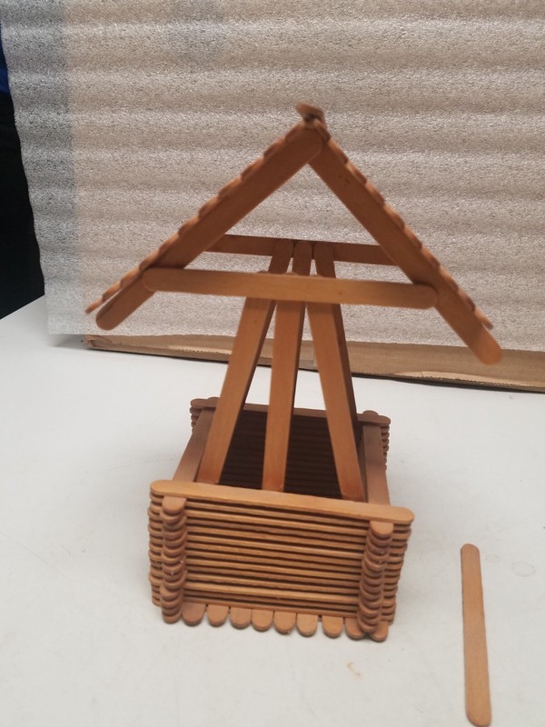 Handmade Wooden Popsickle Stick Wishing Well
