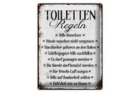 Blechschild Spruch 30X40 Cm Toiletten Regel Bitte Hinsetzen Deko Schild