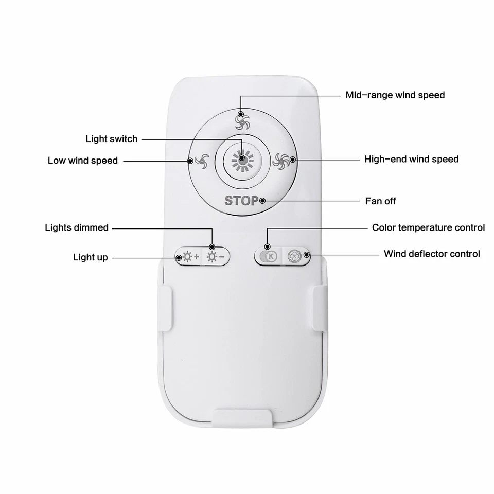 20" Modern Flush Mount Ceiling Fan Light LED Dimmable Chandelier Lamp W/ Remote - Image 4 of 4