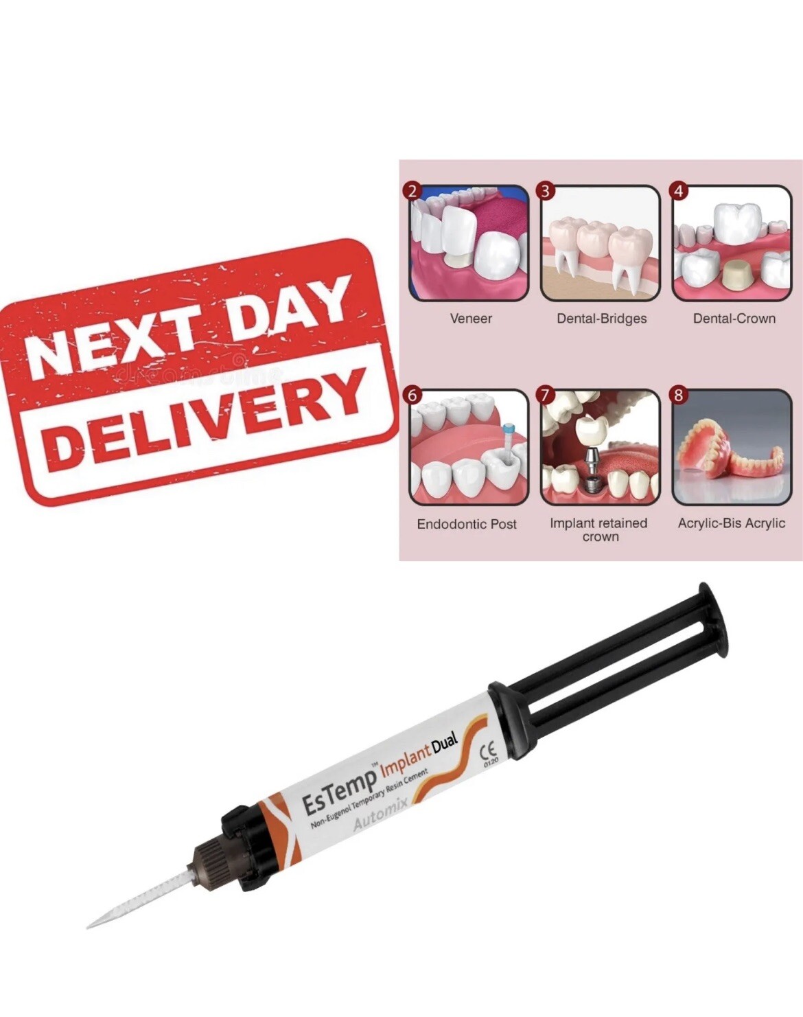 EXTRA STRONG, Permanent Dental Cement For Caps, Crowns, Bridges, Posts