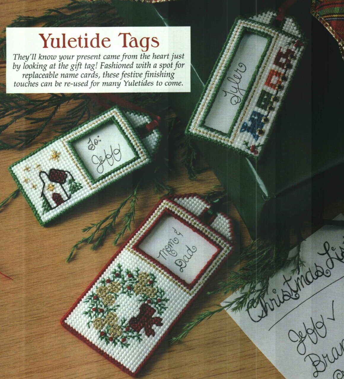 Yuletide Tag 3 YULETIDE TAGS CHRISTMAS PLASTIC CANVAS PATTERN INSTRUCTIONS | eBay