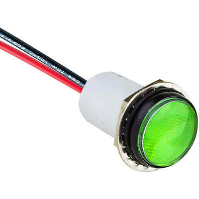 1 Stück VCC PML50GFVW Panel Mount Blinker rund 0,668" LED FV Kabel grün mit Flex