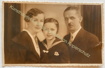 orig. Foto AK Marienbad 1934 Familie Matrosenanzug 