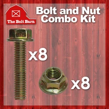 (8) 1/2-13x1 Grade 8 Hex Flange Bolts & (8) 1/2-13 Flange Lock Nuts Yellow