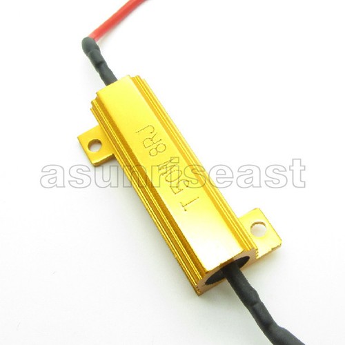 2 x LED DRL Fog Light Canbus 50W 8 ohm Gold Load Resistor Decoder Fast ...