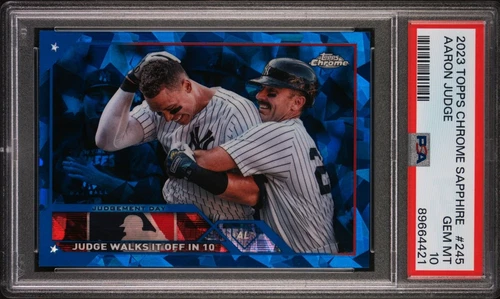 POP 5 2023 TOPPS CHROME SAPPHIRE #245 AARON JUDGE PSA 10 CHECKLIST PSA 10 POP 5