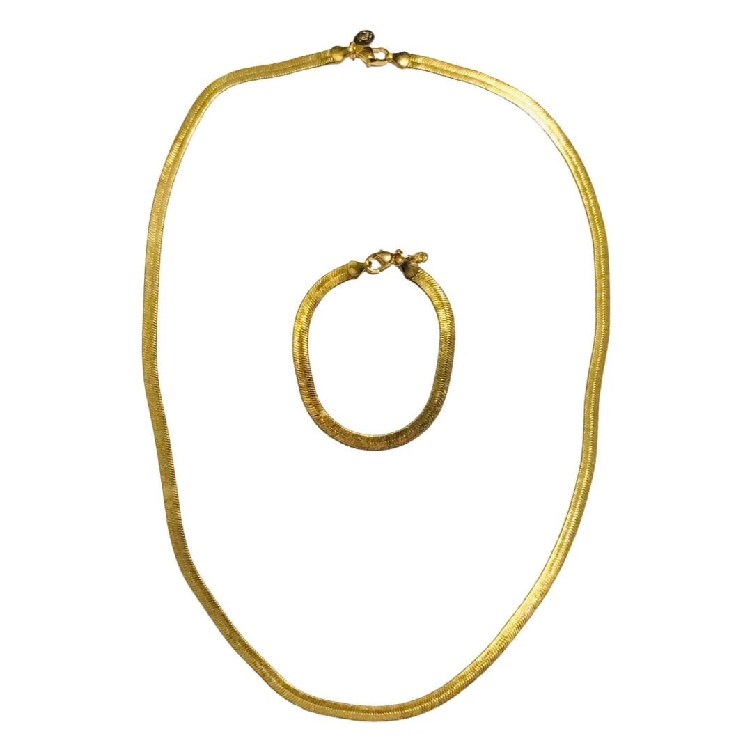 Herringbone necklace 2024 and bracelet set