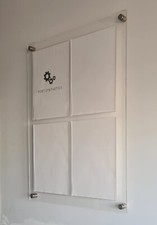 4 Pocket Clear Acrylic Company Display/Notice Board. Wall Mount Display Board