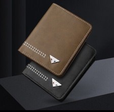 Men's Functional Bifold Leather Wallet With ID Window Card Holder Slim Purse