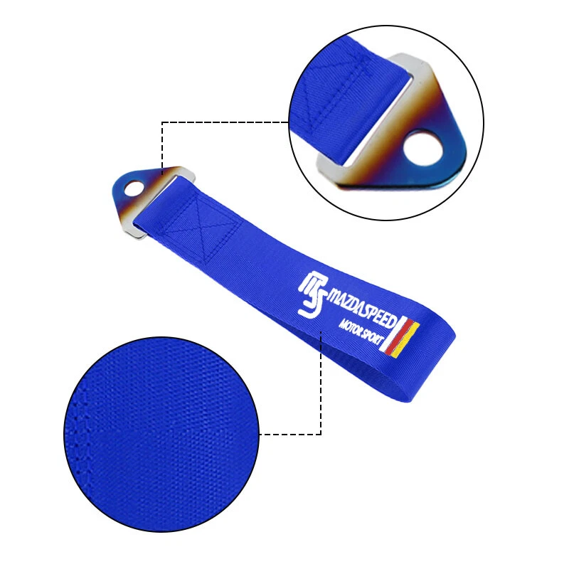 Ремень буксировочный JDM Mazdaspeed Burnt синий передний задний бампер буксировочный ремень крюк для ремня - Изображение 2 из 4