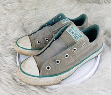 CONVERSE ALL STAR 654886C Juniors Size US 2 EUR 33.5 Gray Blue Slip On Sneakers