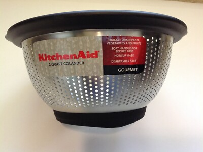 KitchenAid Gourmet 3quart Stainless Steel Colander Black for sale 