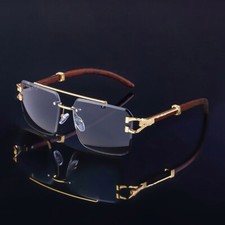 Fashion Square Pilot Sunglasses Mens Women Luxury Rimless Hip Hop Shades Glasses