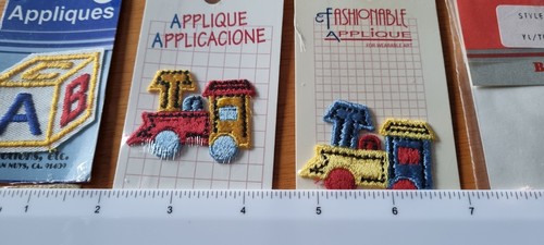 Vtg Baby Boy ABC BLOCK Train Boat Baby girl Teddy bear Applique Craft Patches - Picture 6 of 7
