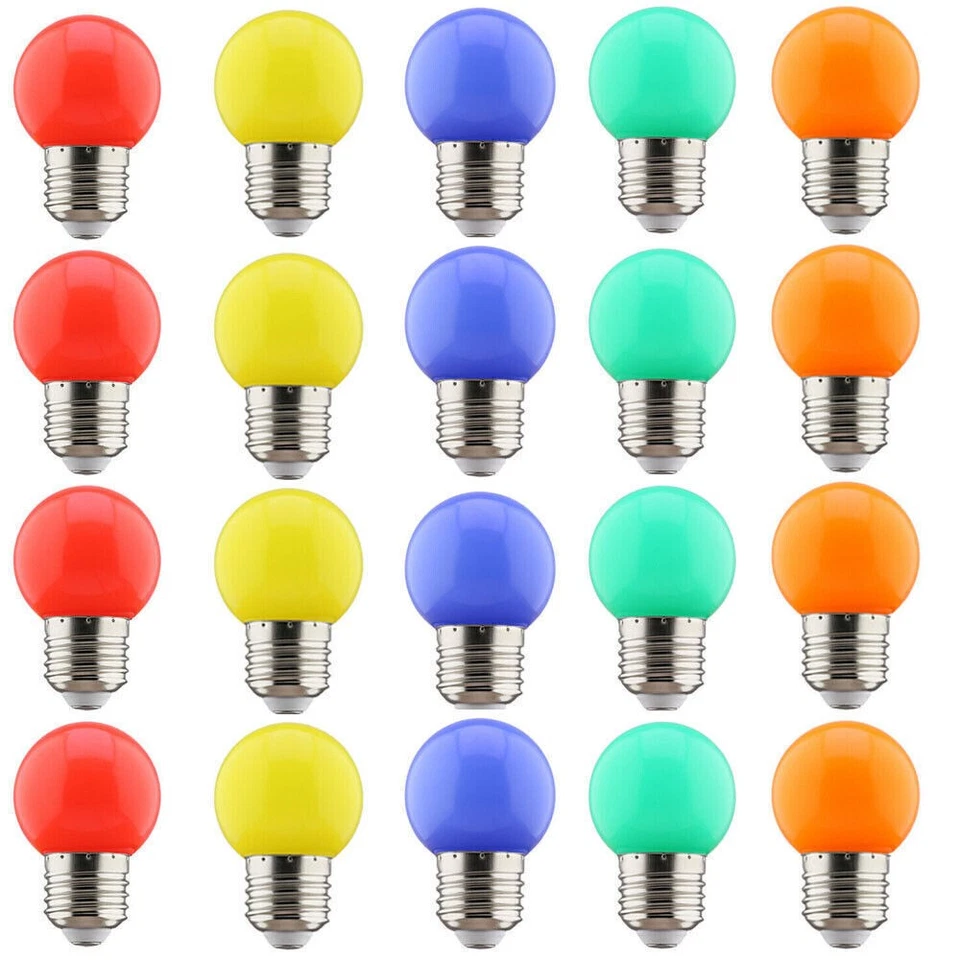 20X 3W E27 LED Set farbige Leuchtmittel Birnenform gemischt farbige Glühbirnen - Bild 2 von 4