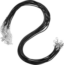 10pcs 18 Inch Waxed Necklace Cord, Bulk Necklace String with Clasp 2mm Waxed ...