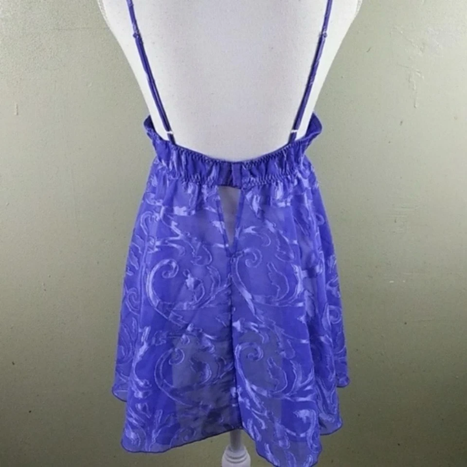 De Colección Victorias Secret Y2K Hada Transparente Babydoll Top M Periwinkle Azul Slip Años 90 Foto 2 de 4