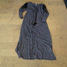 Raga Long Sleeve Pullover Midi Dress Boho Velvet Sleeve Gray Womens Size S