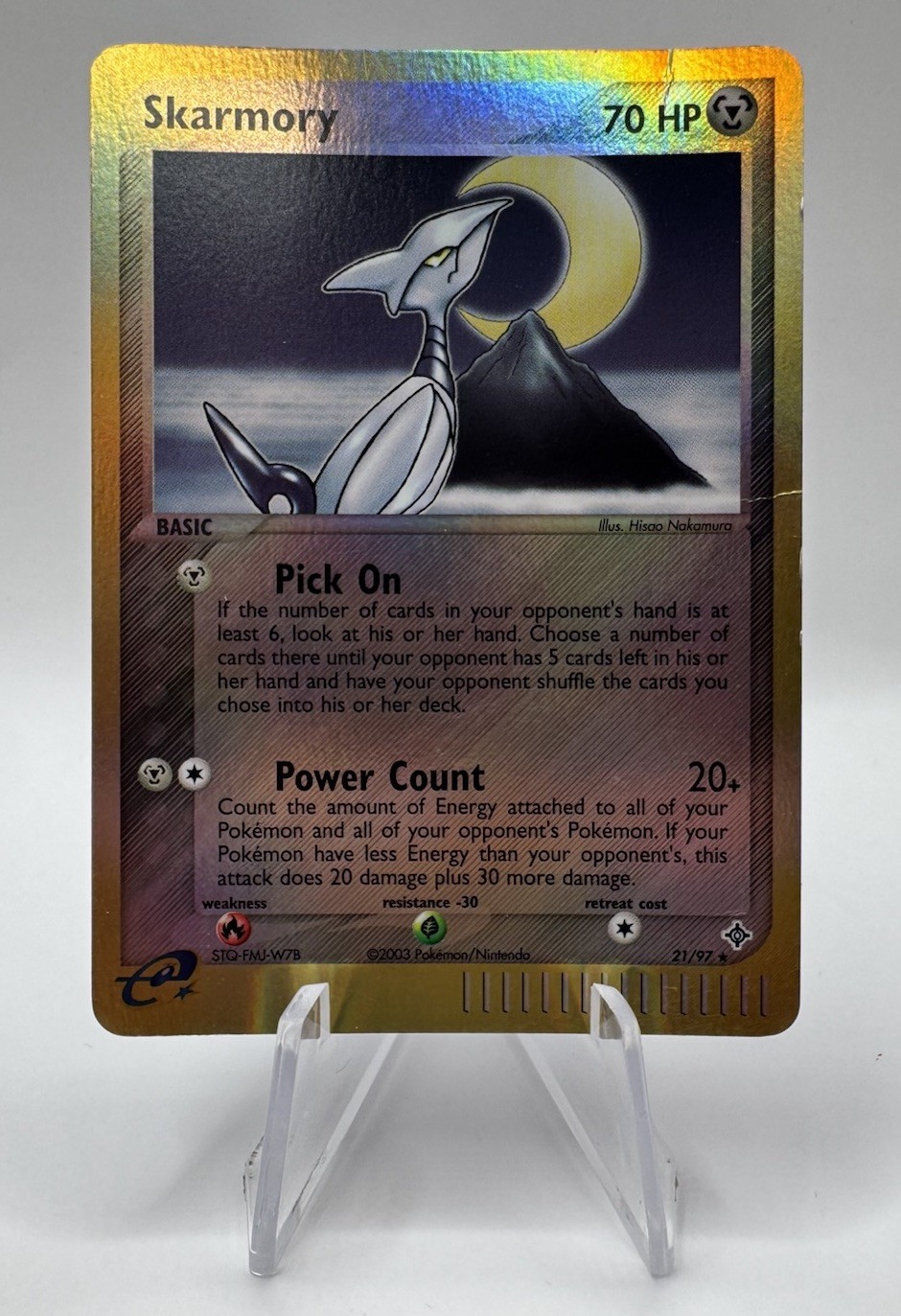 Pokemon Skarmory 21/97 Ex Dragon Reverse Holo MP Played