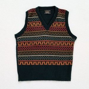 Vintage 70s Men's Sweater Vest Orlon by Campus Size M Green