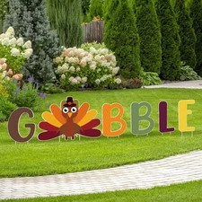 Gerrii 6 Pcs Thanksgiving Fall Yard Sign Outdoor as shown on the picture