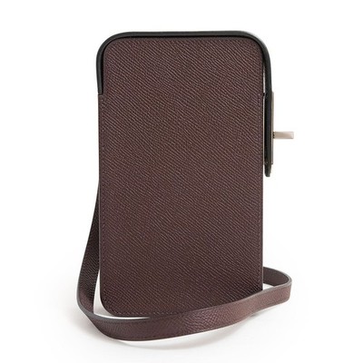 HERMES Akabox Smartphone Case Vo Epson Rouge Sellier Brown U Stamp #321