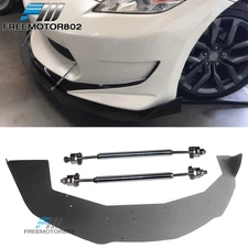 For 13-20 Nissan 370Z Amuse Style Front Bumper Lip Spoiler W/ Gunmetal Strut Rod