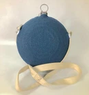 Civil War Stainless Bullseye Pattern Canteen with Sky Blue Wool Cover