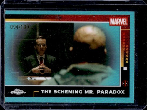2025 Topps Chrome Deadpool The Scheming Mr. Paradox Multiverse Aqua #/199