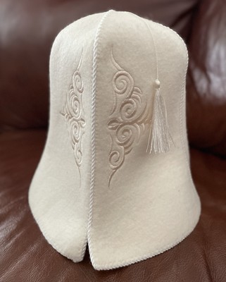 NEW Kazakh Kyrgyz Nomadic Central Asian Traditional Mens Hat Kalpak Natural Felt
