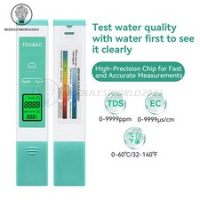 Multifunctional Water Quality Tester Smart Backlit LCD 3-in-1 Temperature/EC/TDS