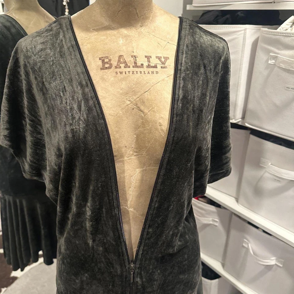 🖤 Minivestido de terciopelo con cremallera ajustable Jeans Plein Sud ultra raro (década de 1990) Foto 2 de 4