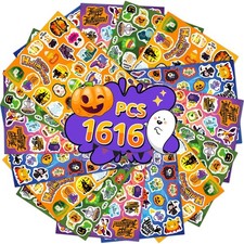 Yqskt 1616 PCS Halloween Stickers, 32 Sheets Colorful