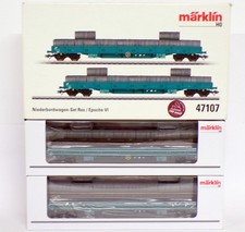 MÄRKLIN NEW SET 2 pz CARRI SPONDE BASSE CON STANTI + CARICO XMPR FS art 47107 #