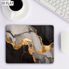 1pc, 2D Luxury Black Golden Marble Texture Mouse Pad, Extra Large Thickened No