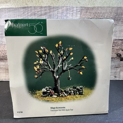 DEPT DEPARTMENT 56 FIELDSTONE WALL With APPLE TREE Village ACCESSORY RETIRED