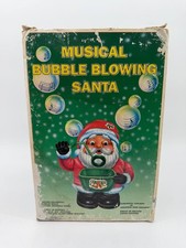 Vintage Musical Bubble Blowing Santa Christmas Decoration W/ Box Tested