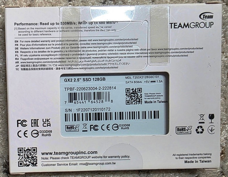 TEAMGROUP T253X2128G0C101 GX2 2.5" 128GB SATA SSD, 12 PCS Bundle