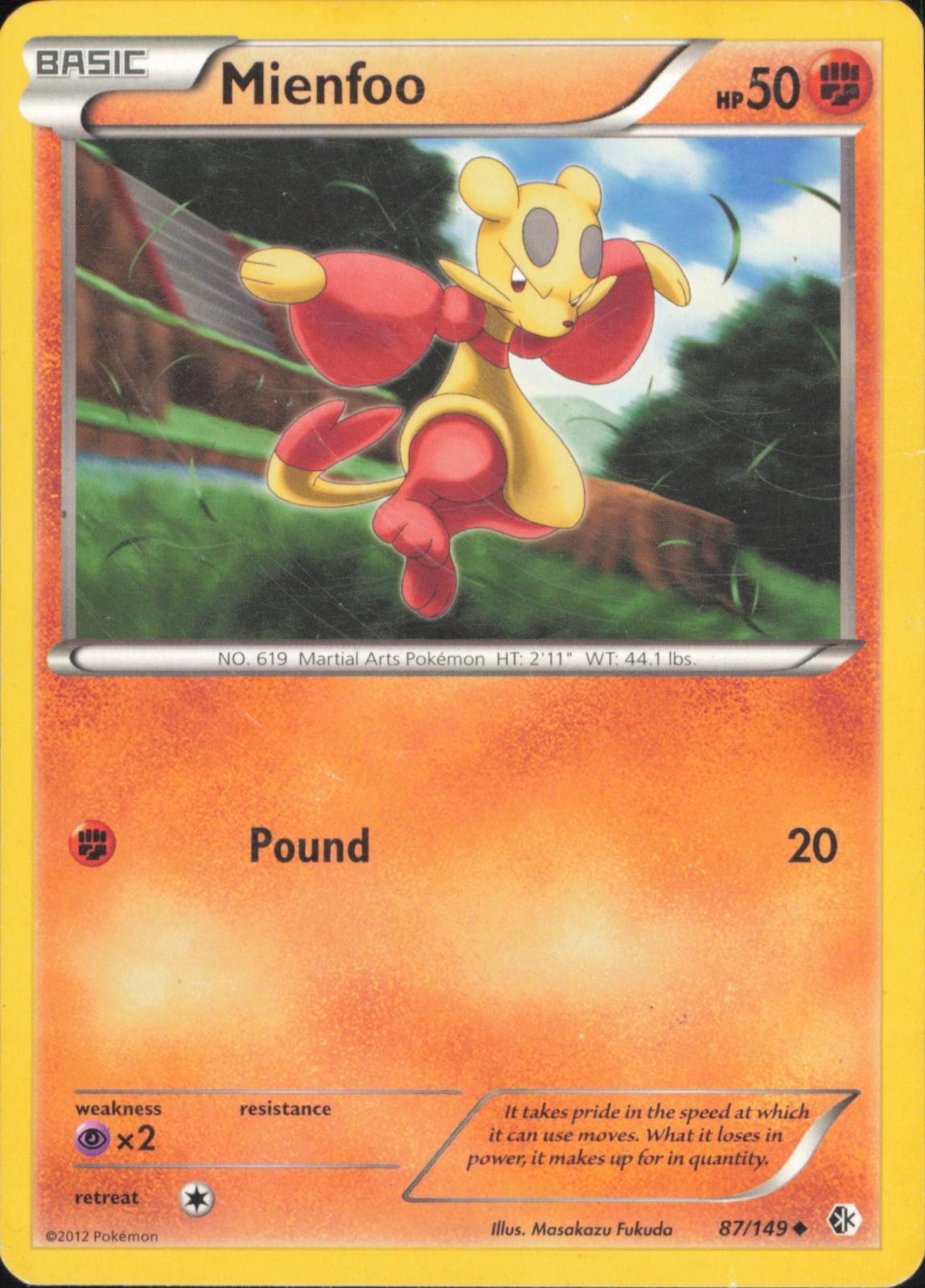 Mienfoo 87/149 Uncommon Boundaries Crossed Pokemon Lightly Played