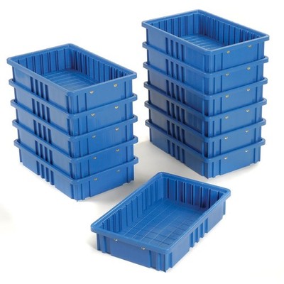 Quantum DG92035BL Plastic Dividable Grid Container 16-1/2''L x 10-7/8''W x 3-1/2''H