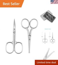 Ambidextrous Curved Scissors for Grooming - Perfect for Facial Hair Trimming