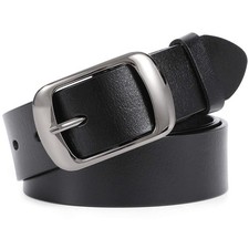 Leather Belts for Jeans Pants Fashion Dress Belt for with Solid Pin Buckle, B...
