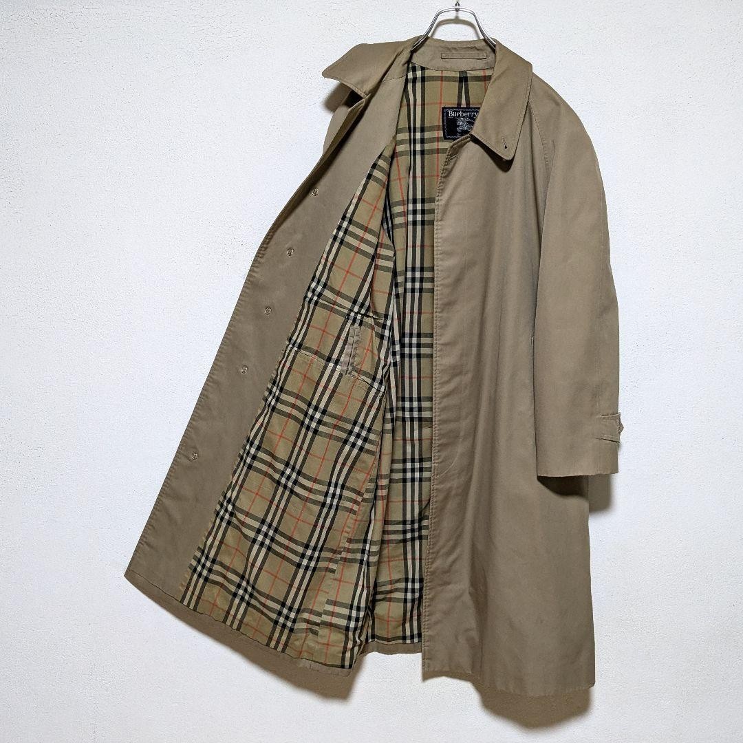 Burberrys Vintage Balmacaan Coat Made in England Nova Check Beige Mens Size M thumbnail 16