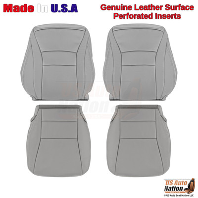 2013-2017 Fits Honda Accord Genuine Leather Perf Front Seat Covers Gray
