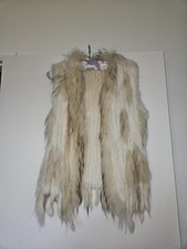 Real Fur Gilet Waistcoat Sleevless Jacket Size M Women's